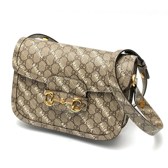 GUCCI Gray Horsebit Shoulder Bag - Picture 1 of 8